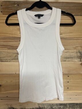 Banana Republic size XS White Fitted Soft & Stretchy High Neckline Tank Top